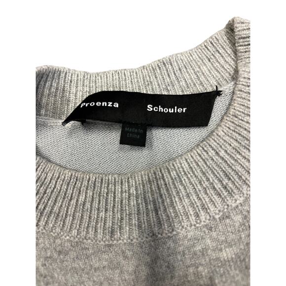 PROENZA SCHOULER Gray Wool Knit Layered Crewneck Long Sleeve Sweater Size XS - Picture 4 of 5